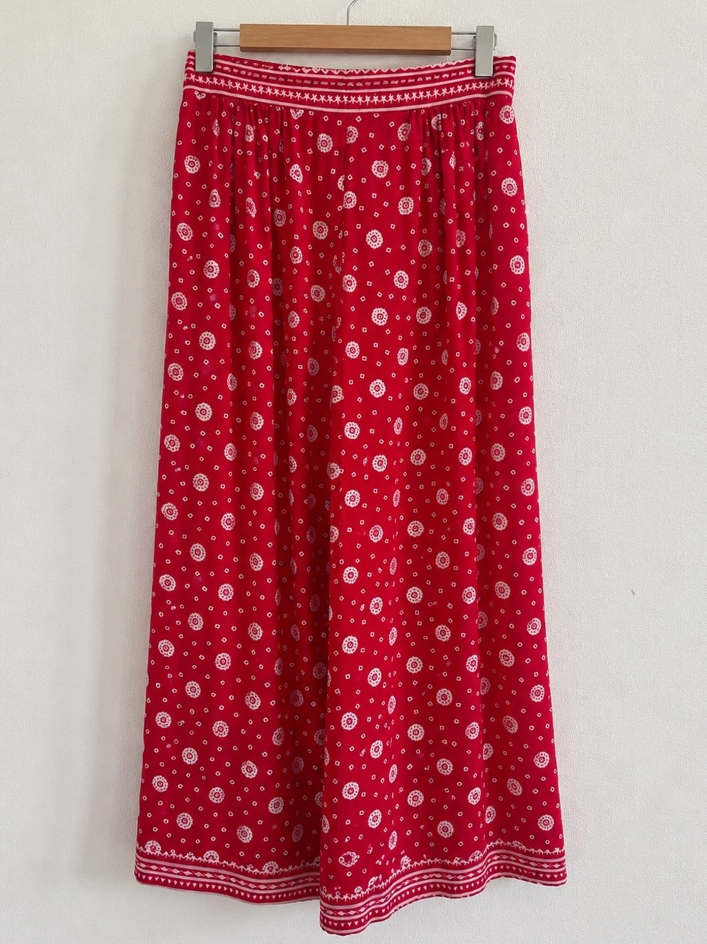 Vintage Country Suburbans 2 Piece Pant Set Red Bandana Print Wide Leg 10 ILGWU - Picture 5 of 13